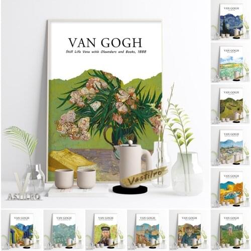 Vincent Van Gogh Famous Canvas Painting Starry Night Poster Plain Near Auvers Vintage Art Landscape Gallery Wall Picture Decor