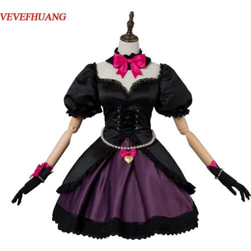 VEVEFHUANG OW D.VA DVA Hana Song Cosplay Costume Black Cat Officer Dress
