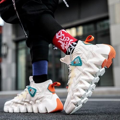 Sock Shoes Men Brand Casual Sneakers Mesh Breathable Fashion Catwalk Shoes Non-Slip Sports Shoes Sock Shoes Men Size 46 47