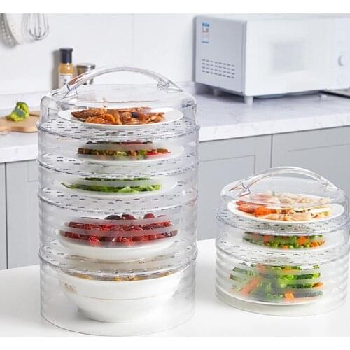 Fresh Keeping Food Cover Household multi-layer stackable fresh-keeping box Plastic Dustproof Vent Holes Meal Cover for Kitchen