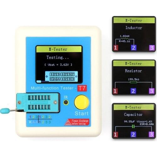LCR-T7 New Type Transistor Tester 3.5 TFT Diode Transistor Capacitance NPN PNP MOSFET Infrared Multifunction Tester Multimeter