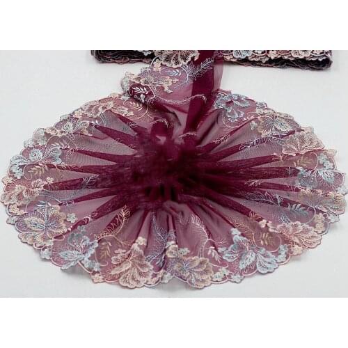 10Yards Embroidery Lace Fabric Floral Trim 19cm Ribbon Ribbon DIY Sewing Accessories Trimmings Guipure Craft Supplies dentelle