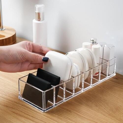 Hot! Storage Box Transparent Drawers Organizer PS 6/8 Grids Cosmetic Organizer for Dresser