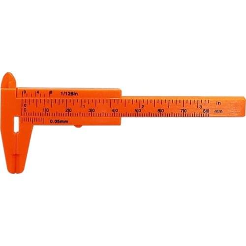 Mini Vernier Calipers Ruler Micrometer Gauge Plastic Measuring Tools 80MM Length