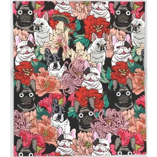 Bull Dog Cartoon Throw Blanket Cute Kids Design Because French Bulldogs Blankets for Beds Christmas Decorations for Home