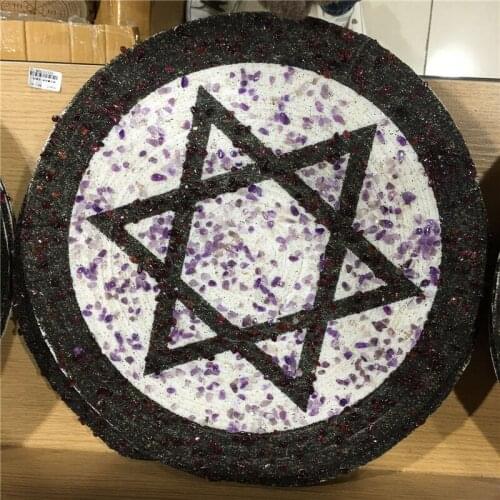 Natural Amethyst Crystal Runes Stones Irregular Divination Fortune-Telling Reiki Healing Gift Decor