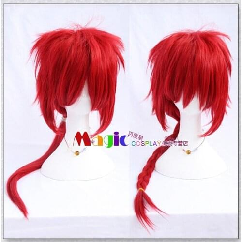 3 Types FF7 Final Fantasy VII Reno Cosplay Wigs Grell Sutcliff Cosplay Wigs High-temperature Fiber Synthetic Hair Red Long Hair
