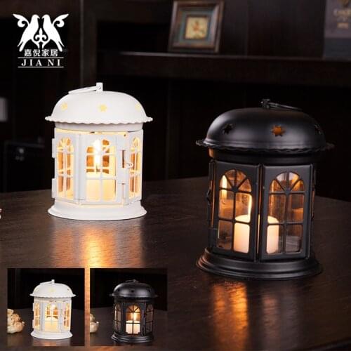 Iron glass candlestick creative home metal craft jewelry ornament house model home decore