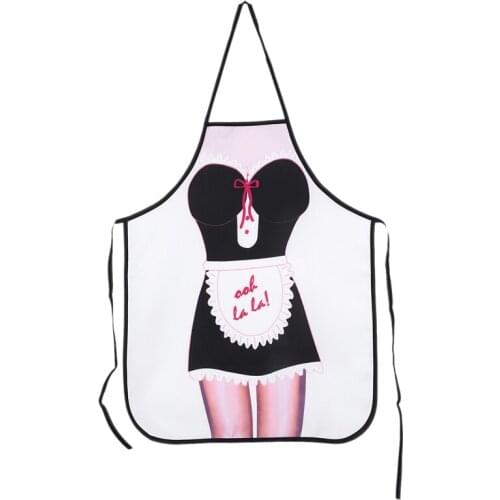 Fully Adjustable French Maid Apron, White, One Size Fits Most