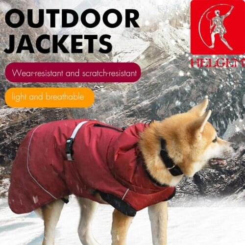 HELGEM Professional Pet Raincoat Outdoor Jacket, Windproof Waterproof And Cold Winter Warm Jacket