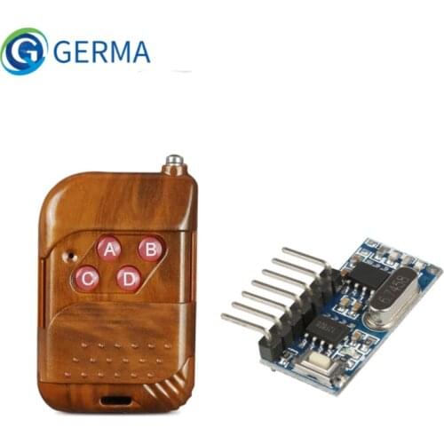GERMA 433mhz RF Relay Receiver Module Wireless 4 CH Output With Learning Button and 433 Mhz RF Remote Controls Transmitter Diy