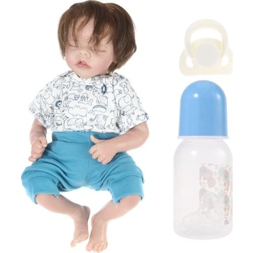 48cm Realistic Doll Soft Silicone Vinyl Sleeping Baby Boy Closed Eyes Lifelike Birthday Gift Toy 97BC