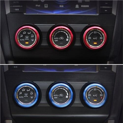 Air Conditioner Knob Decoration Ring Car Interior Air Conditioner Heat Control Switch Stickers For Subaru Forester XV