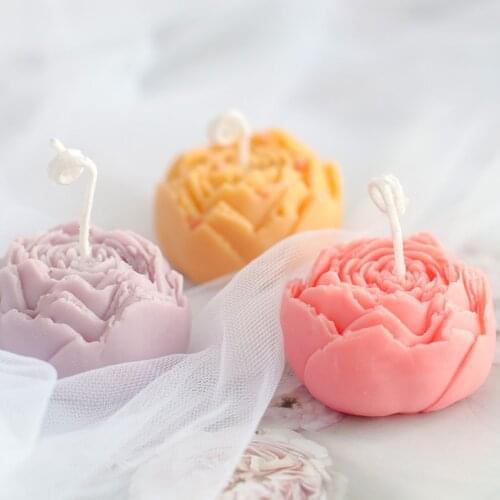 Aromatherapy Candle Mold DIY Aromatherapy Candle Silicone Mold Large Rose Handmade Soap Model Plaster Mould