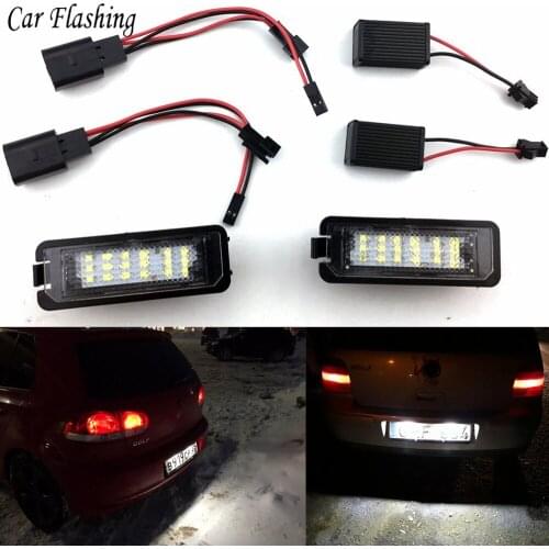 2PCS Error Free LED Number License Plate Light for VW Volkswagen EOS 06~ GOLF 4/5/6/7 LUPO 99~06 Passat CC 09~ Beetle 2006-2010