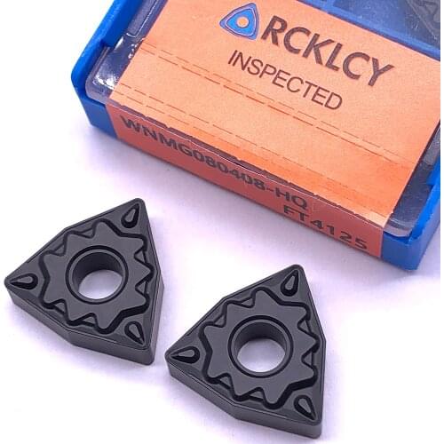 10pcs RCKLCY WNMG080408 HQ FT4125 High Quality External Metal Turning Tool Lathe Tools CNC Parts Turning Blade Machining steel
