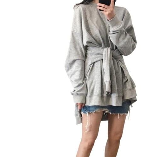 High Quality Spring Womens New Korean Coat Personality Casual Hooded Sweater Four Sleeves Loose Street Blouse Shirt Female Tide