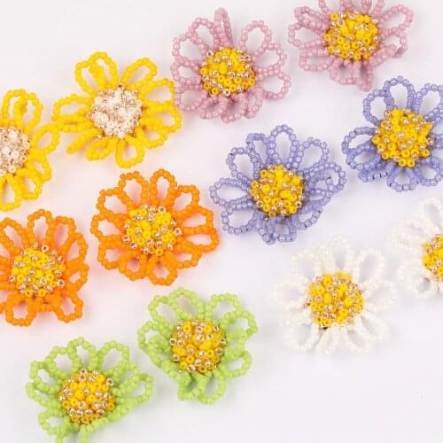 WHSOK 20Pcs 35*35MM Jewelry Accessories/Hand Made/Seed Bead Charms/DIY Part/Jewelry Findings Components/Decoration/Flower Shape