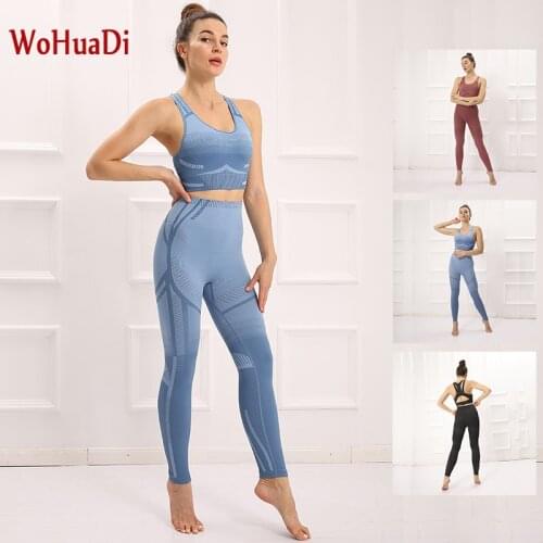 WOHUADI Shark Pattern Womens Sportswear Yoga Set Female Sport Colthing Gym Wear Fitness Bra High Waist Leggings Two Pieces Sets
