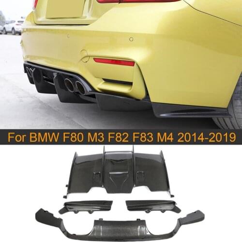 Carbon Fiber Rear Bumper Diffuser Lip Spoiler For BMW F80 M3 F82 F83 M4 2014-2019 Rear Diffuser Lip Spoiler Protector