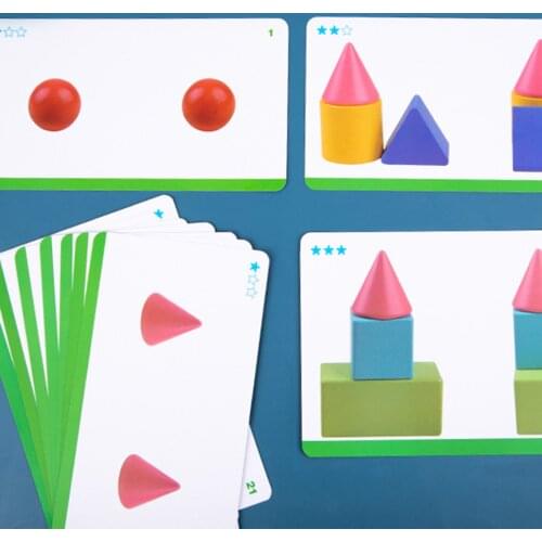 Mirror Building Blocks (8 Pcs) with 11 Instrucational Cards, Educational Sorting & Stacking Puzzles for Kids