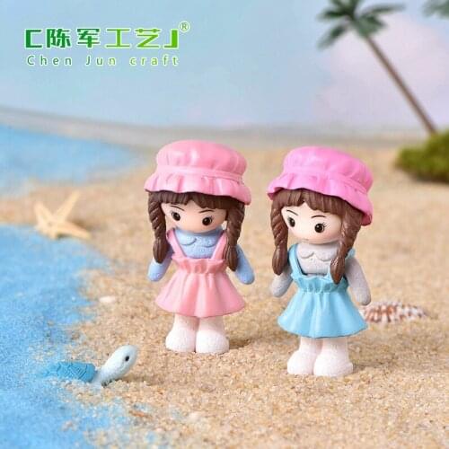 1pc 5.3x2.6cm Mini Figures Liltte Girl Ornament For Fairy Garden Figurines Miniature Home Decoration kids gift