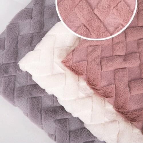 100*140CM PV velvet fabric quilted plaid three-dimensional embroidered fabric Polyester PV flannel sofa pillow DIY cloth Sewing