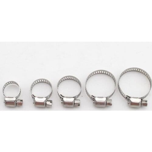10x Stainless Hose Clamps Clip Pipe Tube Adjustable Collar Clip with Screw Dia. 6-16mm 12-25mm 25-38mm 27-51mm SUS201