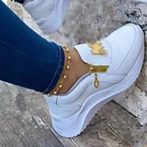 New Style Womens Shoes Summer 2021 Summer Thick-soled Womens Shoes Wedges Thick-soled Casual Sandals with Zipper Solid Shoes