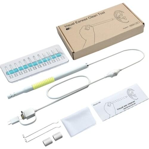 3 In 1 Portable Size 5.5MM Ear Nose Throat Mini HD Visual Ear Spoon Endoscope Earpick Cleaner Ear Cleaning Tool