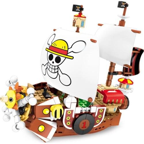 432pcs One Pieces Boats Thousand Sunny Pirate Ships Luffy Blocks Model Techincal Idea Figures Building Bricks Children Toys Gif
