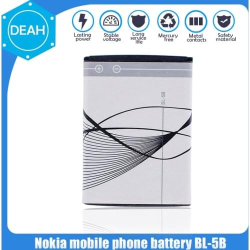 1PCS BL-5B BL 5B BL5B Battery For Nokia 3220 3230 5070 5140 5140i 5200 5208 5320 6020 6021 6060 6070 6080 6230 7260 N80 N83 N90