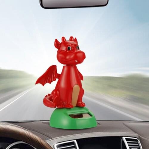 Car Ornaments ABS Dinosaur Solar Powered Swinging Shaking Head Dashboard Decoration Automobile Interior Decor Accessories Toys