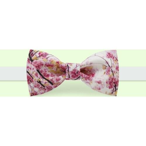 Free shipping new mens male printed groom groomsman presided banquet wedding Bow tie formal dress Cherry blossoms