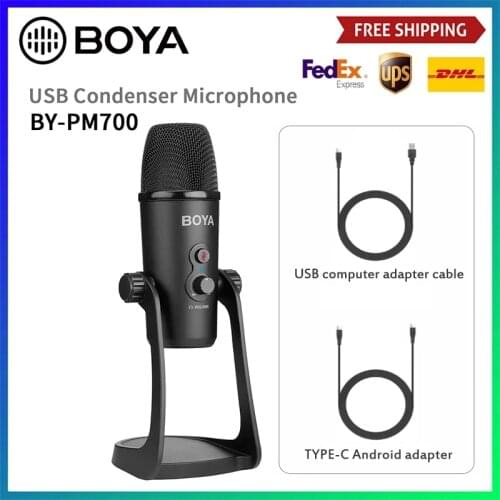 BOYA BY-PM700 Condenser USB Microphone with Flexible Polar Pattern for Windows and Mac Computer Recording Interview Conference
