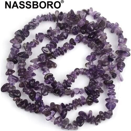 5~8mm Purple Crystal Irregular Gravel Beads Natural Crystal Stone 85cm Chips Beads Jewelry Bracelet Accessories DIY