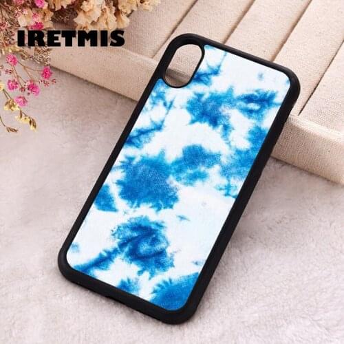 Iretmis 5 5S SE 2020 Phone Cover Case for iPhone 6 6S 7 8 Plus X Xs XR 11 12 Mini Pro Max Silicone TPU Blue Tie dye print