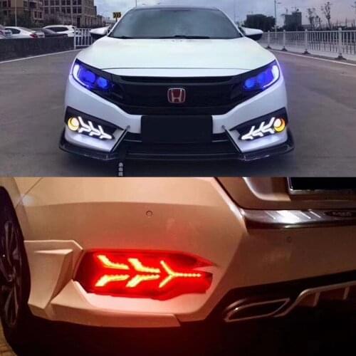 Crazy2021 Fit For Ten Generation the Aircraft Model Led Honda New Civic Refitted Day Light Front and Rear Bar