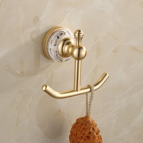 European Bathroom Antique Bronze Porcelain Robe Hook ,Clothes Hook,Coat Hook,Bathroom Accessories Dual Hook