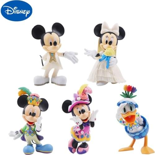 Disney Mickey Mouse Minnie Princess Anime Action Figure Dolls Donald Duck Kawaii Cute Doll Model Children Birthday Gift