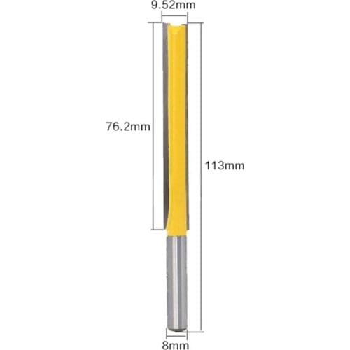 8mm Shank 50mm 77mm Long Straight Router Bit 1/2" Milling Cutting Diameter Edge Woodworking Trimming Cutter Knife MC02009