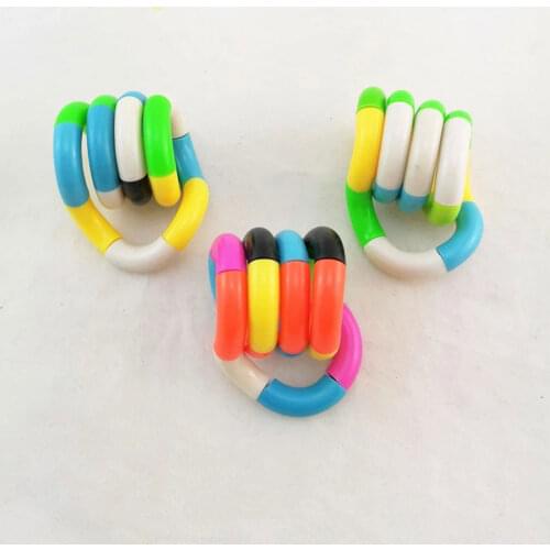 Stress Relief Tangles Toys Solid Color Finger-Trainer Twist Winding Relax Therapy Game for Adults Kids, 6 Colors