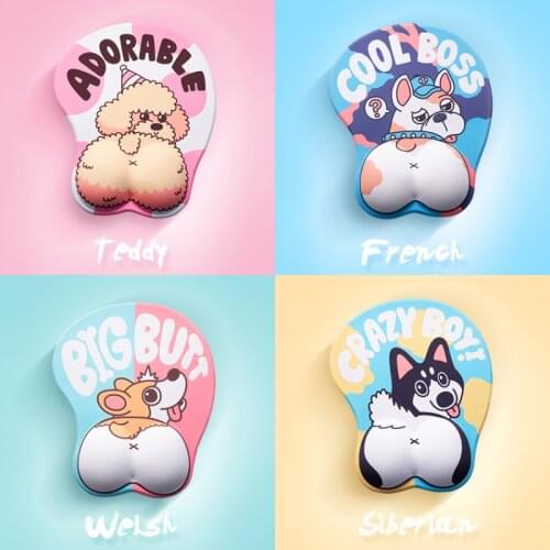 Corgi Mouse Pad Wrist Hand Support Cute Dog Cartoon Silica Gel Thickening Table Mat Laptop Game Computer Keyboard Desk Set