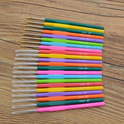 0.5mm-2.8mm Crochet Hooks Looen Small Soft Rubber Handle Knitting Needles Handle Weave Yarn Sewing Tools