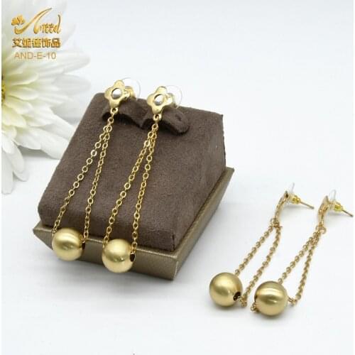 ANIID Earings Fashion Jewelry 2021 Bead Pendant African Wedding Dubai Gold Earring For Woman Girls Drop Earring