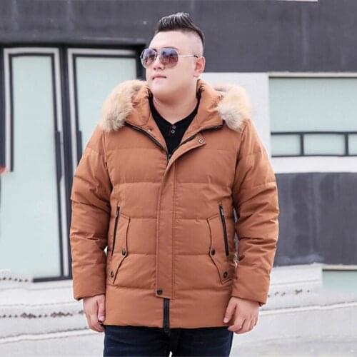 Color Black Caramel 2020 new mens plus size XL-10XL cotton Coat Mens large fur collar extra large long casual hooded jacket