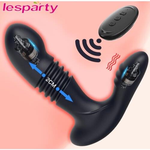 Male Prostate Massager Butt Plug Vibrador Wireless Remote Control Thrusting Anal Butt Plug Dildo Vibrator Sex Toy for Woman Men