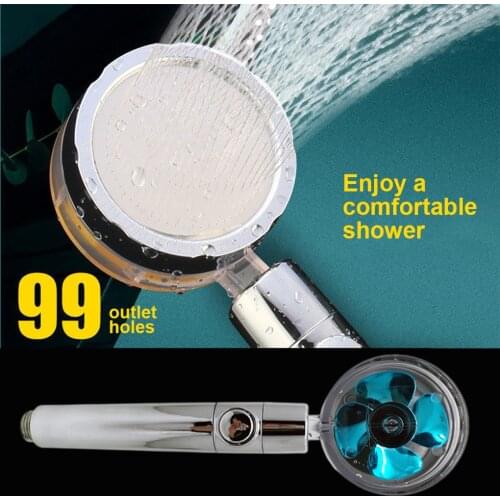 Bathroom Accessories Shower Head Water Saving Flow 360 Degrees Rotating With Small Fan ABS Rain High Pressure spray Nozzle