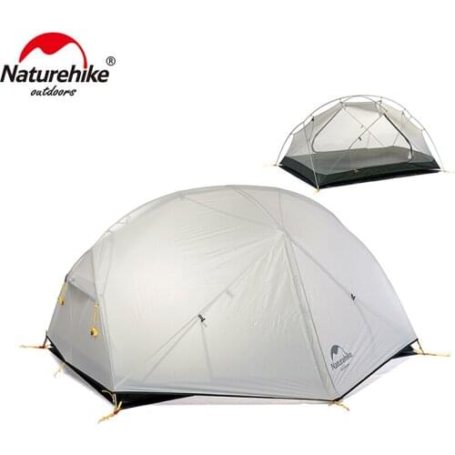 Naturehike 3-Season Camping Tent Mongar Waterproof 20D Nylon Fabic Double Layer Tent for 2 Persons Outdoor Backpacking Hiking