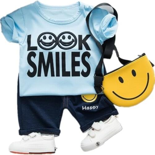 New Summer Baby Girl Clothes Children Boys Cotton Letter T Shirt Shorts 2Pcs/sets Toddler Fashion Costume Infant Kids Tracksuits